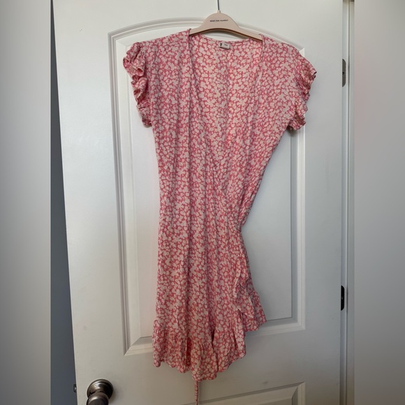Billabong wrap and roll Dress in Pink floral size L - Picture 5 of 7